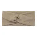 Bandeau croise en tricot pour femme, serre-tete elastique souple pour le sport, yoga et visage. - Kaki