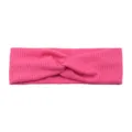 Pink Ribbed Knotted Headband Elastic Hair Band Sports Face Wash Hair Accessories - Rose Red