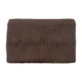 Brown double-layer knitted headband, solid color wool hair band for sports, yoga and daily wear. - Coffee