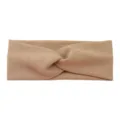 Solid color twisted fabric headband elastic hair hoop for sports yoga and daily wear fitness. - Light Khaki