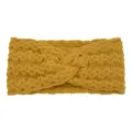 Mustard yellow knitted twist headband, winter warm cozy hair band ear warmer for daily wear. - Turmeric