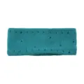 Teal knitted distressed headband, double layer wool hair band for sports and yoga. - Aqua Blue