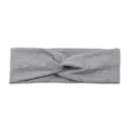 Grey ribbed twist headband for women, elastic knit hair band for sports and daily wash. - Light Gray