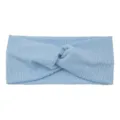 Bandeau en tricot bleu clair, design croise, elastique pour le sport, le yoga et le visage. - Bleu