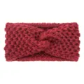 Bandeau tricoté rouge, large serre-tête en laine pour le yoga, le sport et le nettoyage du visage. - Rouge Foncé