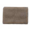 Brown solid color double layer knitted headband, wide ribbed winter warm hair band for women. - Khaki