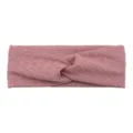 Dusty pink knitted twisted headband with classic diamond pattern for yoga, sports and daily wear. - Dusty Pink