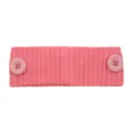 Bandeau tricoté côtelé rose avec boutons pour le sport yoga et rallonge de masque quotidien. - Rose Pêche