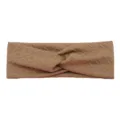 Brown diamond patterned twisted headband breathable sports hair hoop for yoga and daily wash. - Khaki