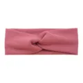 Summer women cross headband breathable elastic fabric sports yoga hair hoop mauve pink - Dusty Red