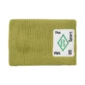 Bandeau de sport tricoté vert avec écusson brodé, bandeau double couche confortable pour le sport. - Vert