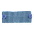 Bandeau tricoté côtelé bleu avec boutons latéraux, accessoire de cheveux pour le sport. - Bleu Brume