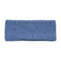 Blue double layer knitted headband with distressed holes, stylish hair accessory for yoga and sports. - Fog Blue