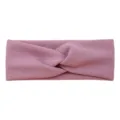 Dusty pink twisted fabric headband for sports, yoga, and face washing. Stretchy and breathable. - Dull Purple