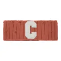 Red Knit Headband with White Letter C Varsity Style Sports Hair Band for Women - Watermelon red