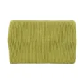 Green knitted headband, solid color wool hair accessory, double-layer yoga sports hair band. - Green