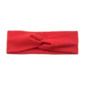 Red ribbed cross headband elastic stretch fabric hair band sports face washing hair accessory - Bright Red