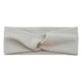 Light grey twisted headband for women, stretchy knit fabric hair band for yoga and sports. - Light Gray