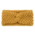 Bandeau croise en tricot jaunegingembre serre-tete elastique pour le sport yoga et visage. - Curcuma