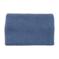 Solid color knitted headband in blue variant, cozy wide hair accessory for daily sports wear. - Fog Blue