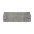 Bandeau en tricot côtelé gris avec boutons, bandeau porte-masque pour le sport et le quotidien. - Gris clair