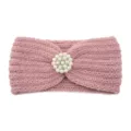 Pink Pearl Knit Headband Winter Warm Hair Accessory Elegant Yoga Sports Ear Warmer - Misty Pink