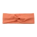 Elastic ribbed knit headband for women, stylish twist hair hoop, breathable sports hair accessory. - Light Orange