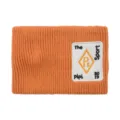 Bandeau de sport en tricot orange avec écusson brodé, bandeau chaud pour le fitness et le yoga. - Orange