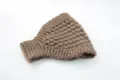 Brown knitted headband for women, thick crochet winter ear warmer hair accessory fashion. - Khaki