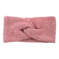 Pink Knitted Sequin Headband Warm Winter Hair Hoop Soft Elastic Hair Accessory For Women - Dusty Pink