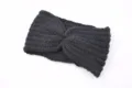 Dunkelgraues Strick Stirnband für Damen, warmes Haarband im Winter, modisches Accessoire. - Schwarz