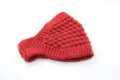 Diadema de punto roja calentador de orejas, diadema de invierno gruesa con punto burbuja. - Granate