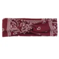 Bandeau torsadé imprimé cachemire bordeaux pour femmes, bandeau de sport yoga en tissu doux. - Rouge Vin Cachemire (#3)