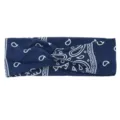 Bandeau croisé imprimé cachemire bleu foncé pour femmes yoga fitness sport accessoire cheveux - Bleu Foncé Cachemire (#4)