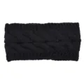 Fascia in maglia nera da donna, elegante morbido caldo scaldino per orecchie invernale. - Nero
