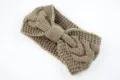 Knitted bow headband for women, cozy winter warm cable knit hair band and ear warmer. - NO.4 Khaki