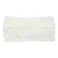 Fascia per capelli in maglia bianca, accessorio invernale caldo ed elastico da donna. - Bianco