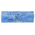 Bandeau croise Paisley bleu Femme Sport Yoga Cheveux Bande Mode Decontractee Coiffure - Bleu Cachemire (#6)