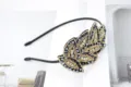 Handgefertigter Kristall Perlen Haarreif elegantes Blatt Design Haaraccessoire fur Damen - Blatt-Stil (No.5)