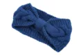 Donkerblauwe gebreide strik haarband, warme wollen hoofdband en oorbeschermer voor vrouwen. - NO.8 Marineblauw