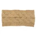 Fascia per capelli in maglia treccia kaki da donna, accessorio invernale in lana. - Cammello