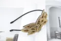 Exquisites handgemachtes Perlenstirnband mit funkelnden Kristallen, elegantes Haarschmuck Detail. - Blatt-Stil (NO.7)