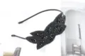 Handgemachte schwarze Kristall Perlen Haarreif elegante Kristall Haarspange Damen Accessoires Alltag - Blatt-Stil (NO.8)