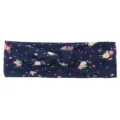 Bandeau croisé imprimé floral, tissu bleu marine avec des pois pour le sport yoga. - Bleu Foncé À Pois Floral (#9)