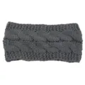 Fascia per capelli a treccia grigia da donna, caldo accessorio invernale ed elegante paraorecchie. - Grigio scuro