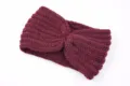 Burgundrotes Strick Stirnband Winter warmer Twist Haarband Mode Ohrenschuetzer einfarbig. - Fuchsie