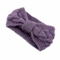 Paarse Gebreide Hoofdband met Strik Winter Warme Gehaakte Haarband Haaraccessoires voor Vrouwen - Paars