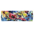 Bandeau noué à imprimé floral coloré, élégant accessoire de cheveux extensible. - Floral Abstrait Multicolore (#11)