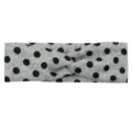 Grey polka dot twisted headband, stylish cloth hair accessory for yoga, sports and daily wear. - Gray Polka Dot