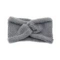 Grey knitted headband, cozy winter warm hair accessory, stylish twist cable knit ear warmer. - Medium Grey